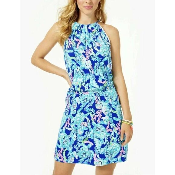 Lilly Pulitzer Gianni Skort Romper Corsica Blue Size XL